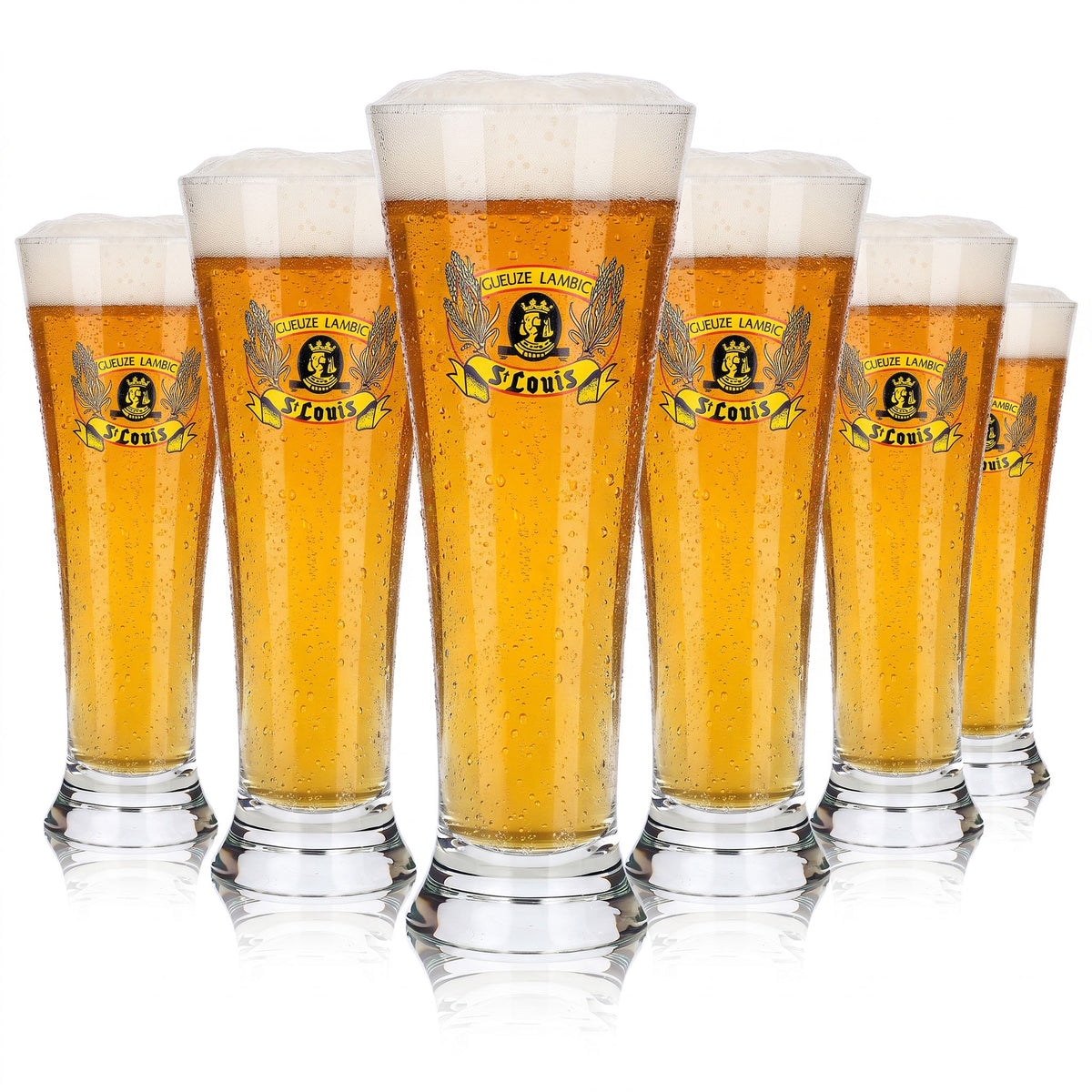 6 verres à bière St. Louis, modèle « Pokal », 0,35 l, Gueuze Lambic (lot de 6)
