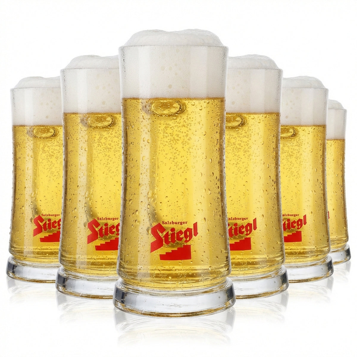 6 verres à bière Stiegl 0,5 l, chopes à bière, verres à bière design