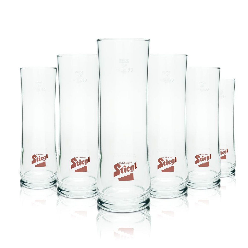 6 verres à bière Stiegl 0,5 l, verres à pied, verres à bière, set, brasserie autrichienne