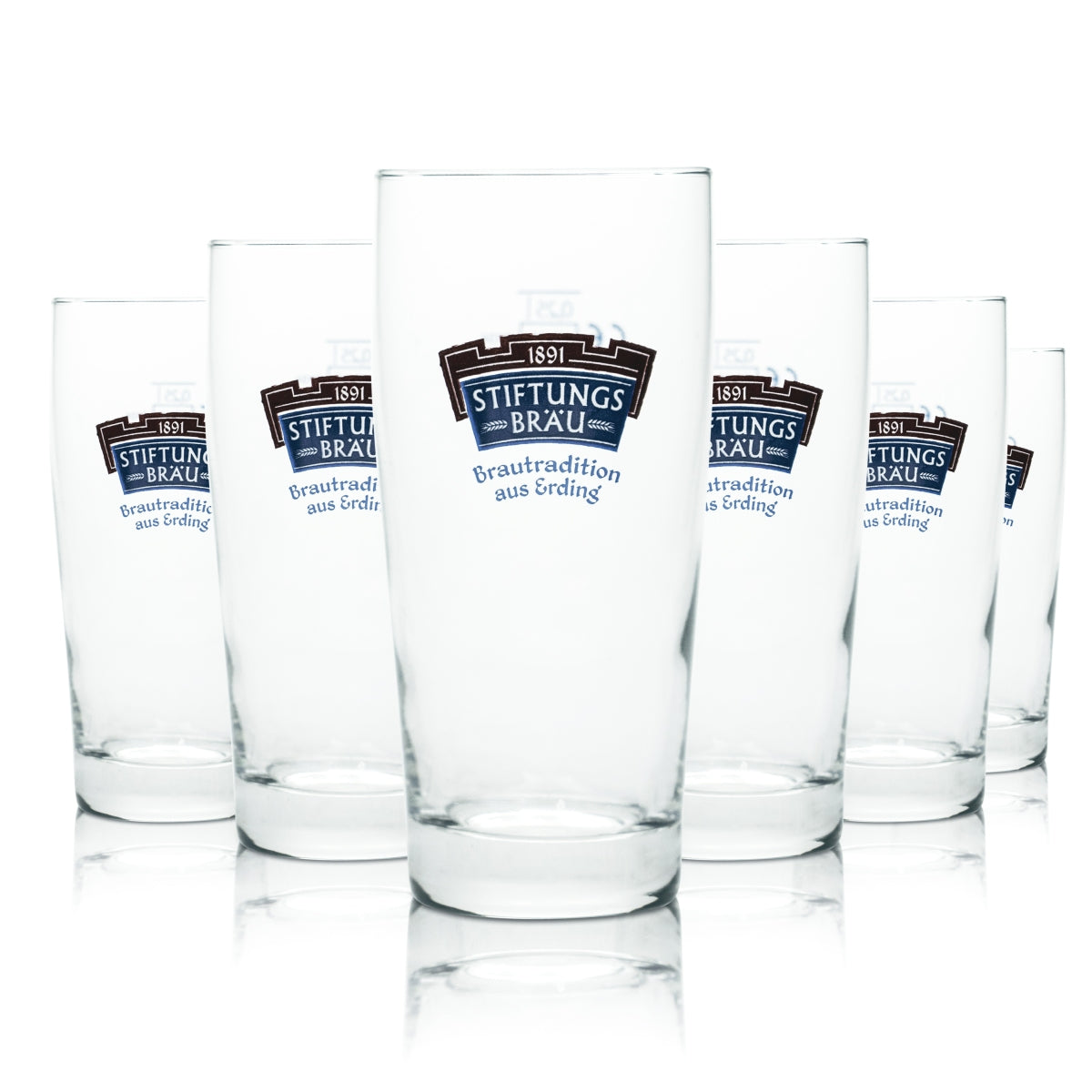 6 verres à bière 0,25 l « Stiftungsbräu » verres à bière Pils gobelet coupe brasserie Erding