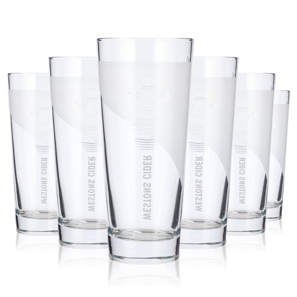 6 verres Stowford de 300 ml à 399 ml, cidre, 0,3 l, verre à long drink, motif « Relief rastal »