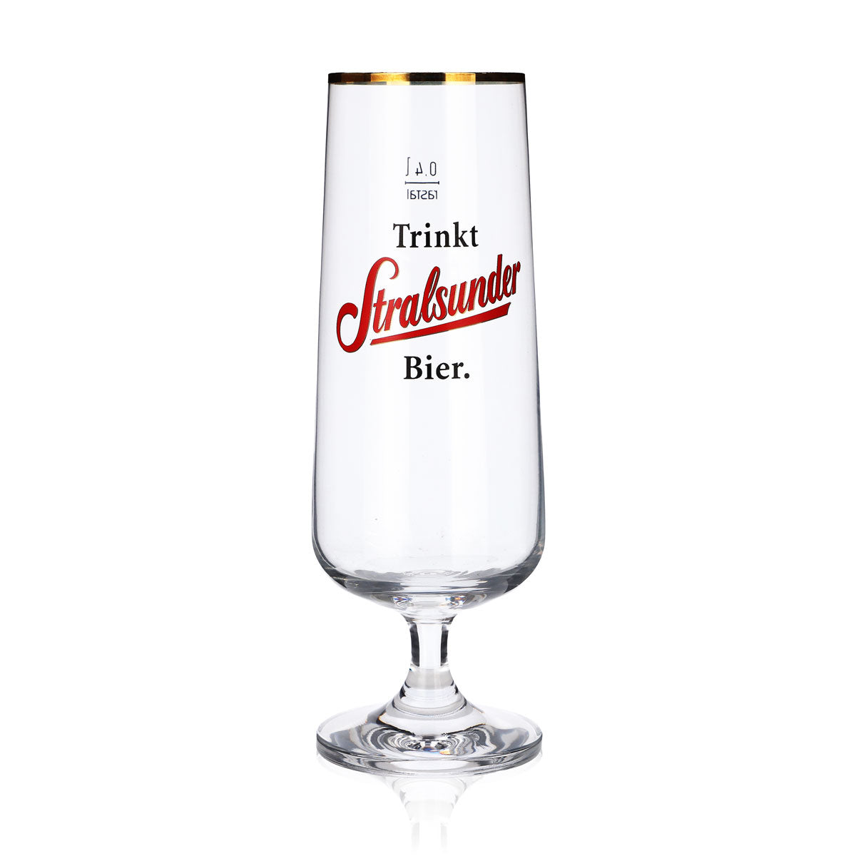 6 verres à bière Stralsunder Glas 0,4 l avec bord doré, forme pilstulpe, brasserie Hanse – Vue 2