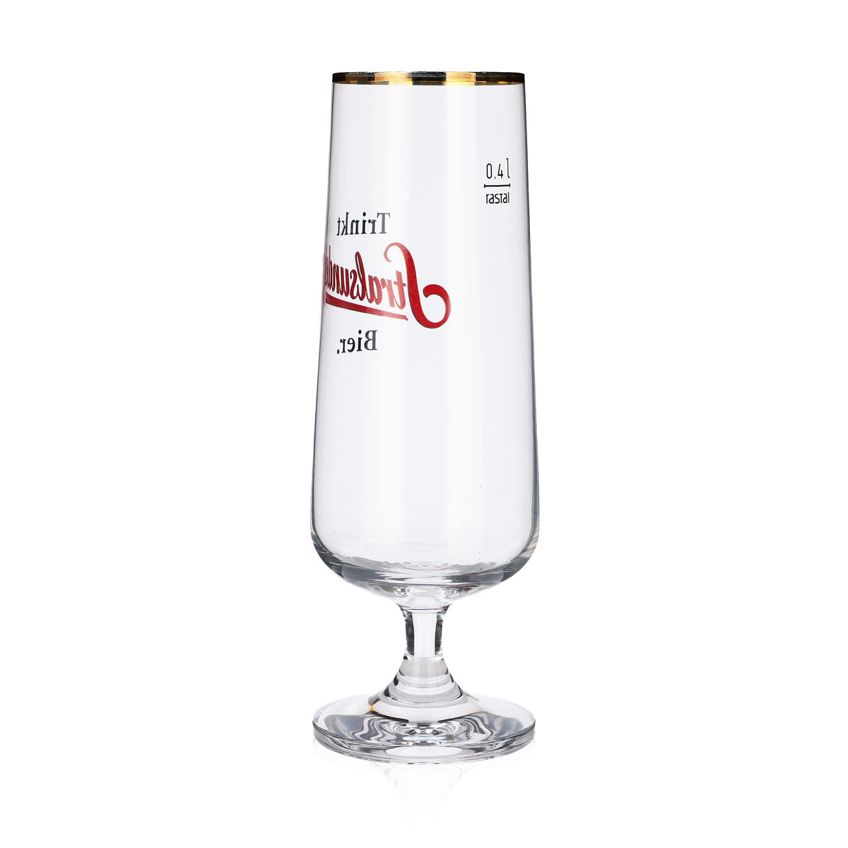6 verres à bière Stralsunder Glas 0,4 l avec bord doré, forme pilstulpe, brasserie Hanse – Vue 4