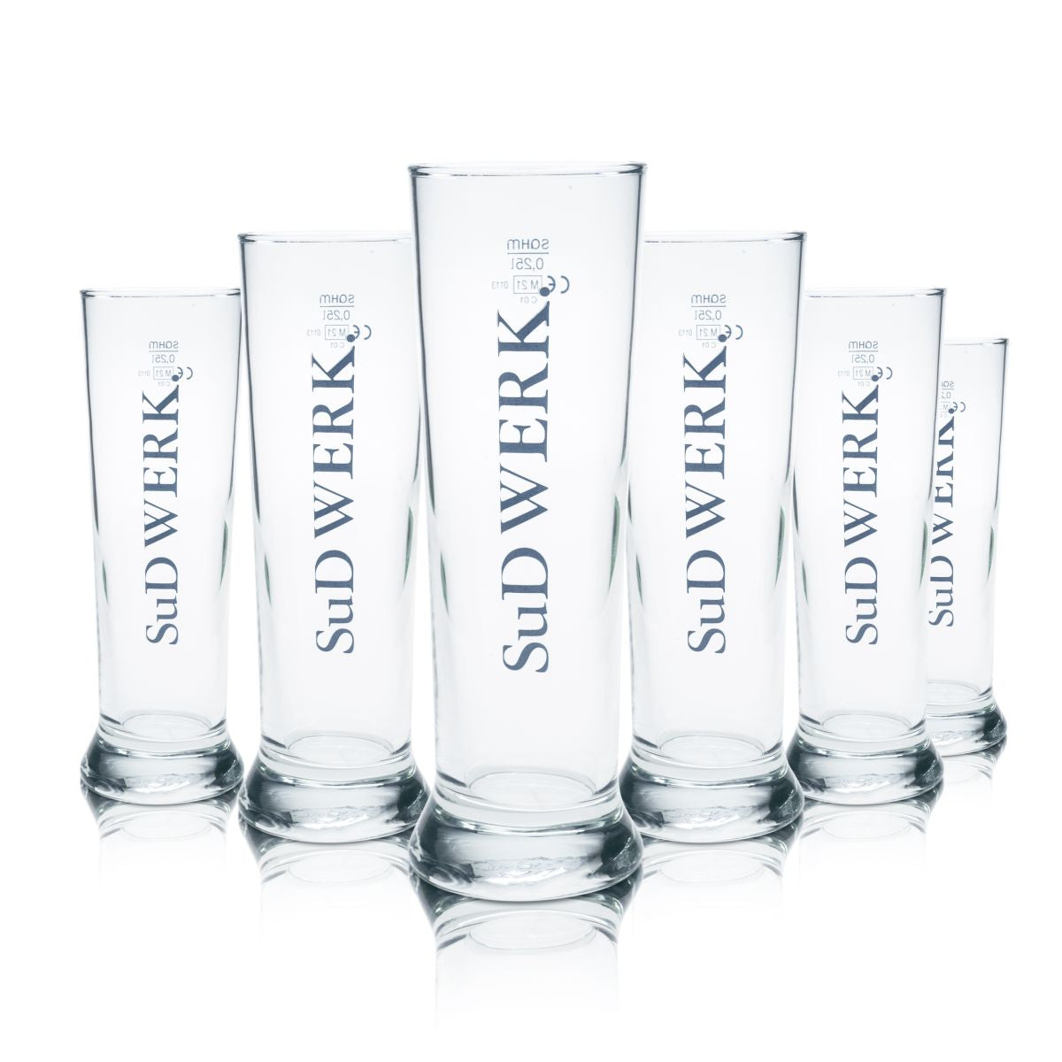 6 verres à bière Sudwerk 0,25 l, verres tulipes, lot de verres calibrés pour brasserie et restauration