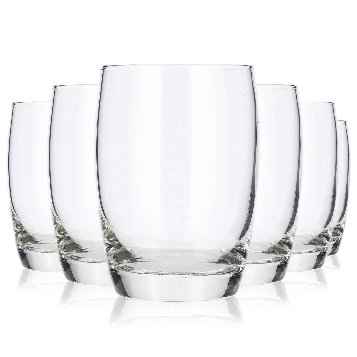 Lot de 6 verres à whisky Sylt Quelle, 0,34 l, verres tumbler transparents avec logo, type « lowball »
