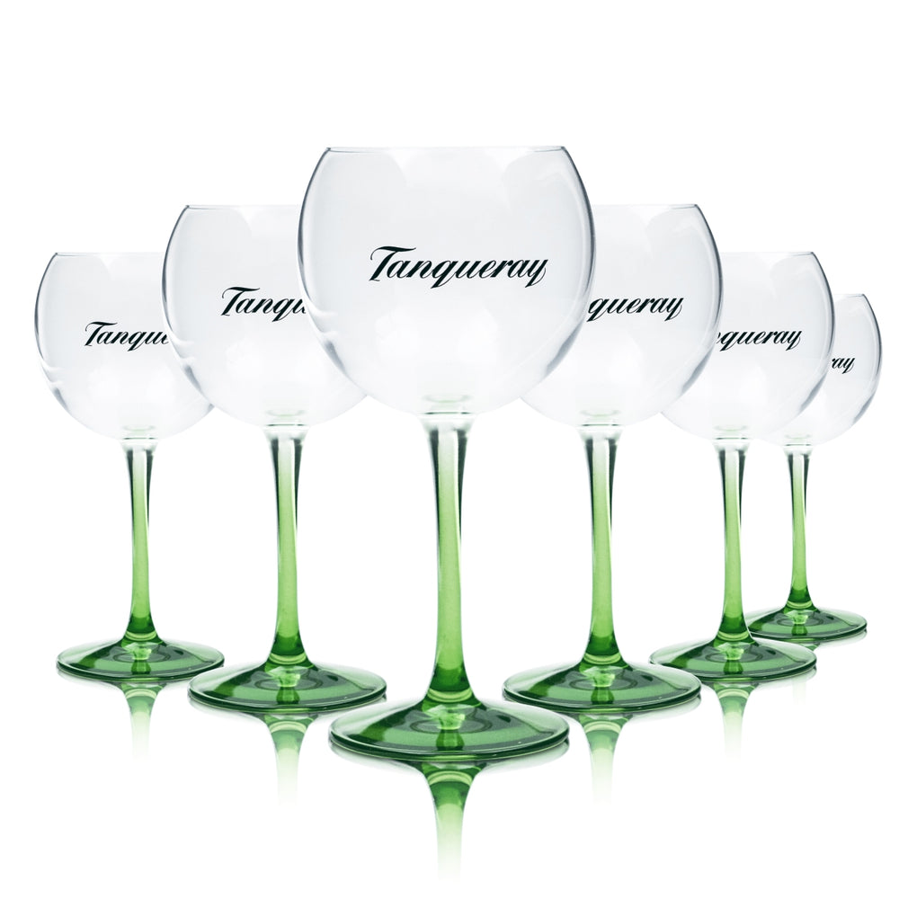6 verres à gin Tanqueray 0,35 l, pied, forme ballon, Britain London Dry Gastro