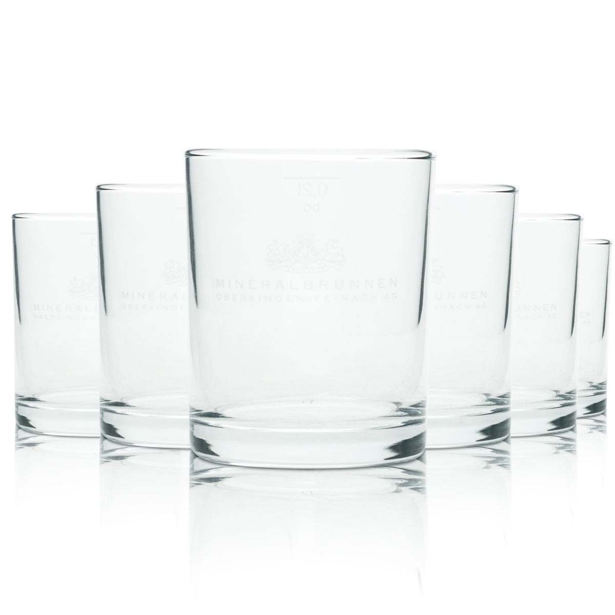 6 verres Teinacher Wasser 0,2 l, verres à eau minérale Überkingen, verres gastronomiques