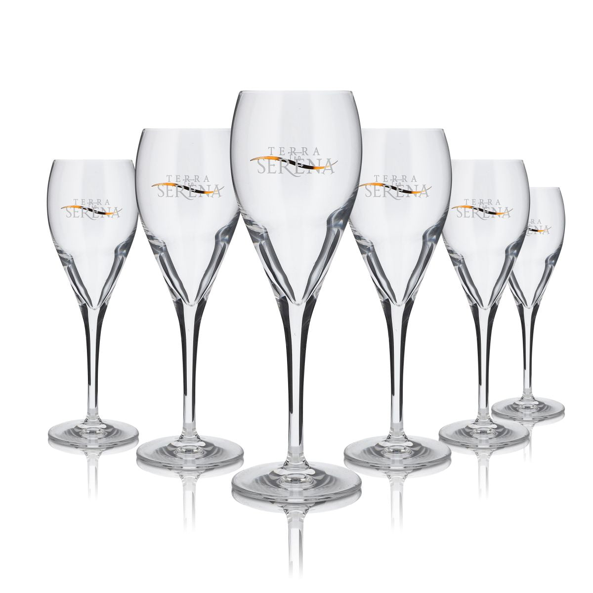 6x Terra Serena Verre 0,16 l Flûte à champagne Verre à pied Verres à vin mousseux Secco Set