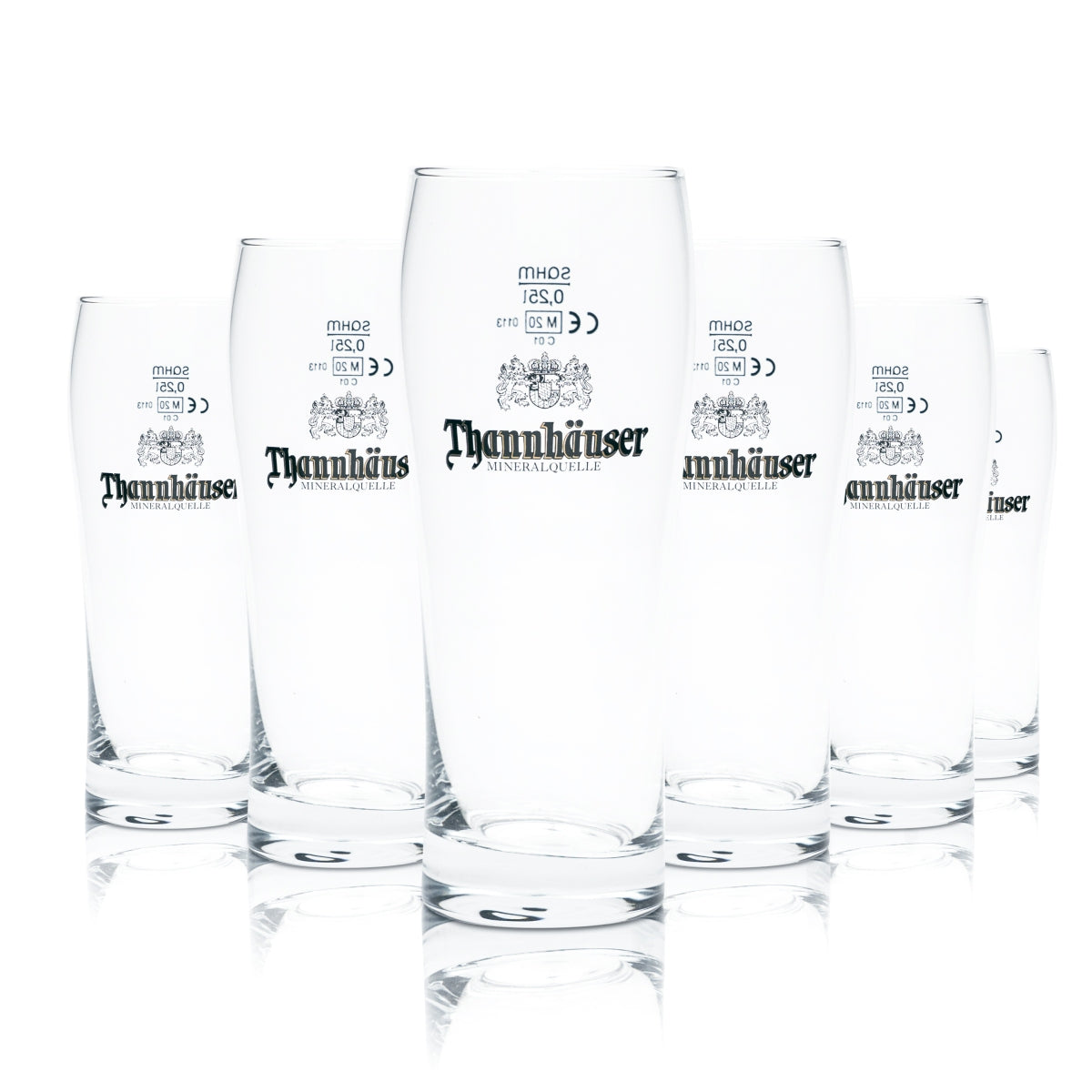 6 verres à bière Thannhäuser 0,25 l Willi Becher Radler Mineralquelle Verres Tumbler