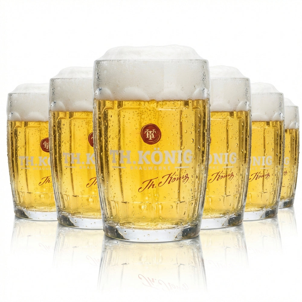 6 verres à bière Theodor König 0,3 l, chopes, chopes à anse, verres à bière Zwickl