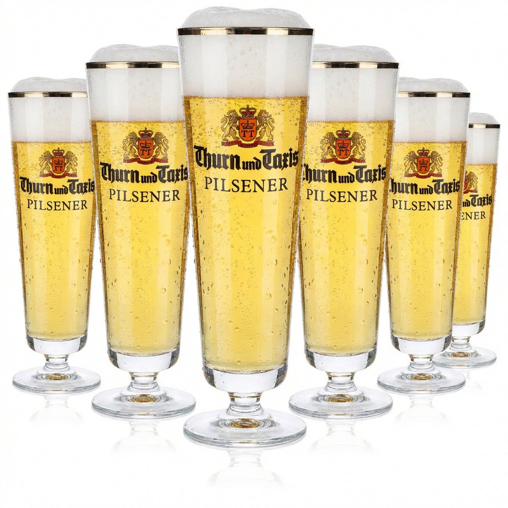 6 verres à bière Thurn & Taxis Verres à bière en forme de coupe 0,4 l Coupe Tulipe Bord doré