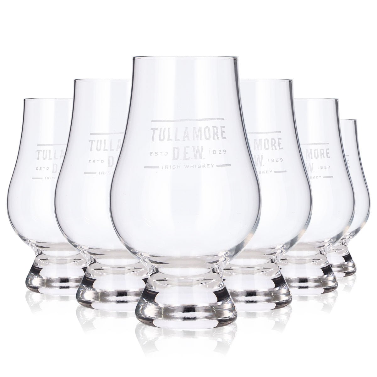 Lot de 6 verres à whisky Tullamore Dew, 0,32 l, logo blanc, verres droits