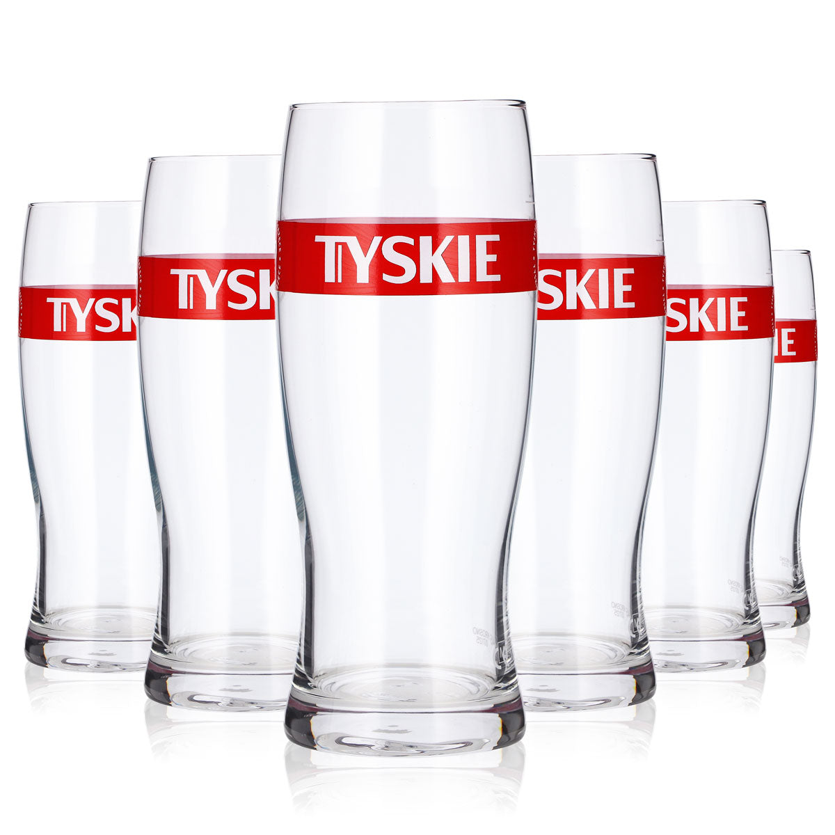6 verres à bière Tyskie de 0,3 l, avec logo rouge, verres à bière Willibecher Seidel