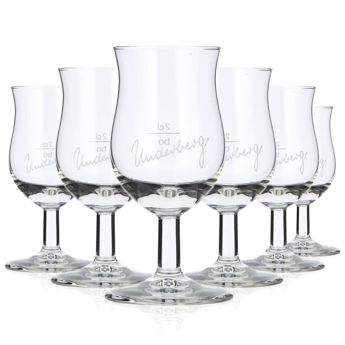 6 verres à liqueur Underberg, verres à schnaps de 2 cl, logo blanc (lot de 6)