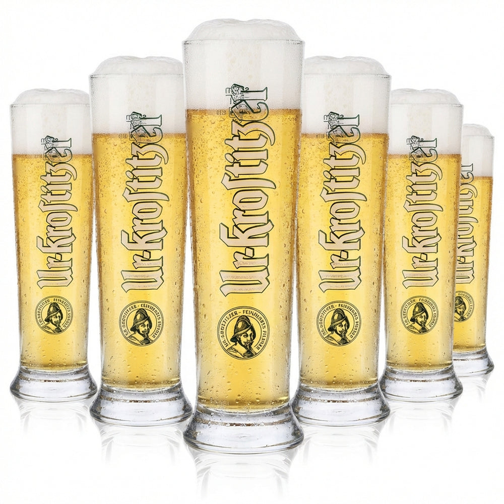 6x verre à bière Ur-Krostitzer Coupe Verres à bière Verre à bière blanche Relief Contour