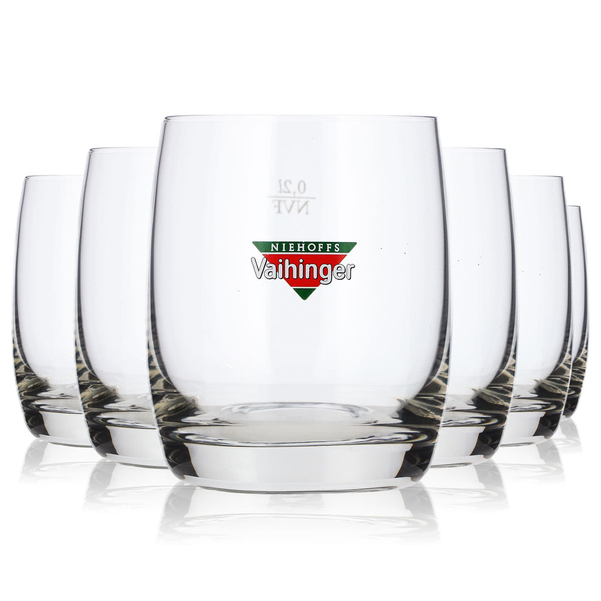 Lot de 6 verres à jus Vaihinger, 0,2 l, logo coloré, modèle « Bistro », NVF (lot de 6)