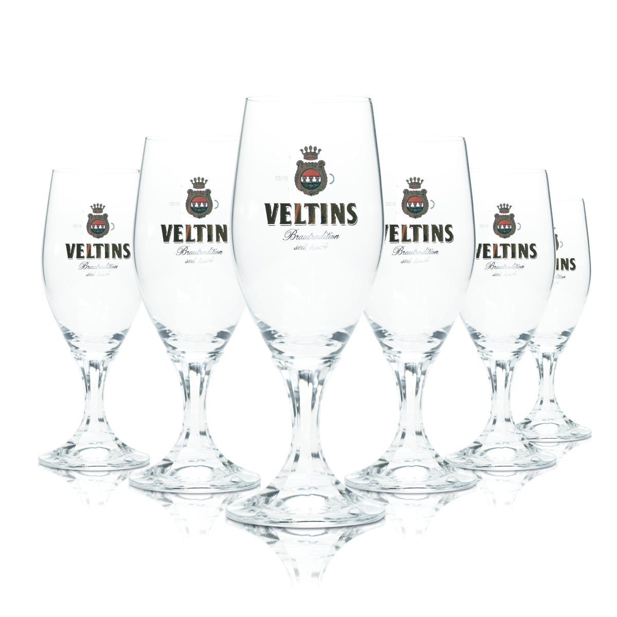 6 verres à bière Veltins 0,2 l, verres tulipes, brasserie Pils, bar gastronomique, Beer Cup