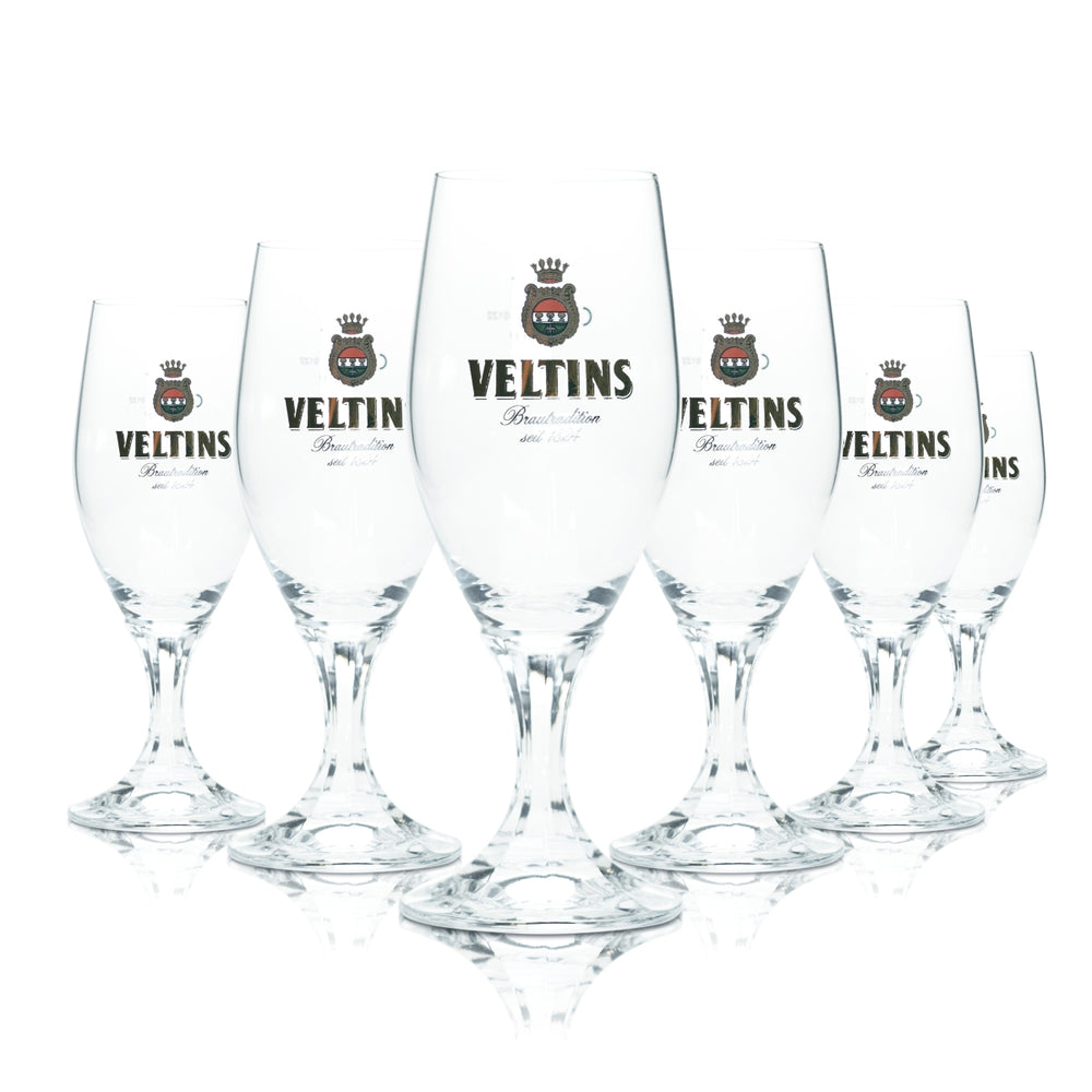 6 verres à bière Veltins 0,2 l, verres tulipes, brasserie Pils, bar gastronomique, Beer Cup