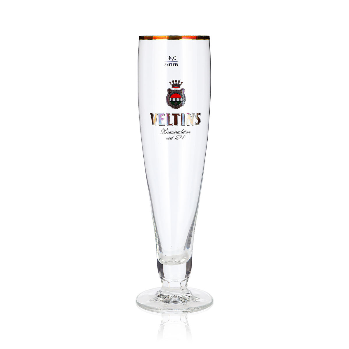 Lot de 6 verres à bière Veltins de 0,4 l, forme coupe, bord doré, « depuis 1824 » (lot de 6) – Vue 3