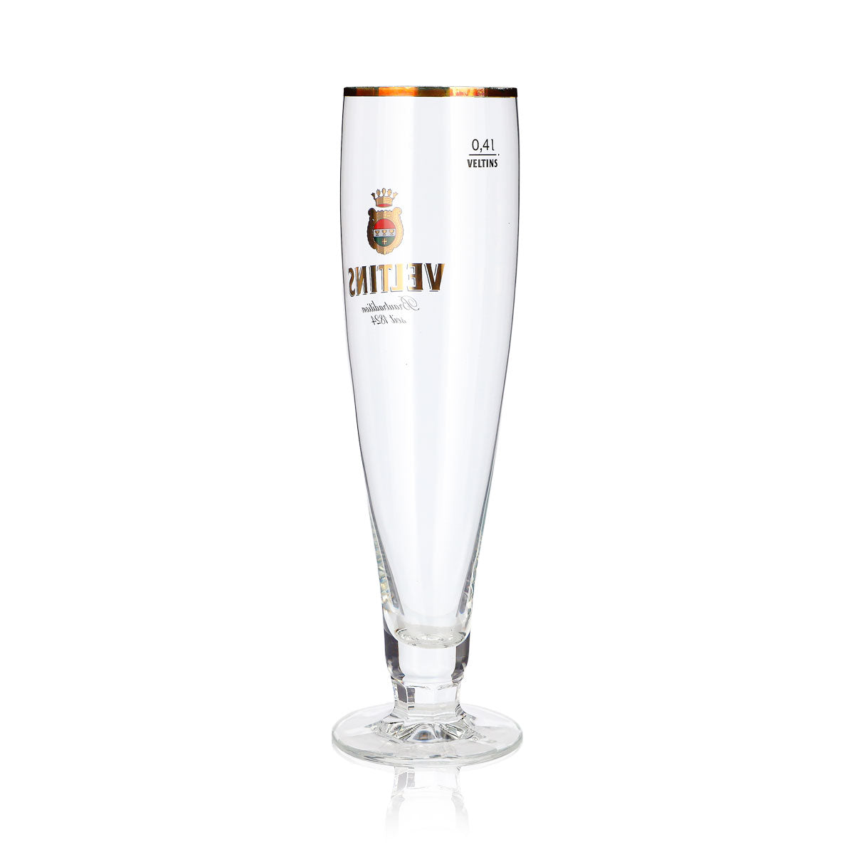 Lot de 6 verres à bière Veltins de 0,4 l, forme coupe, bord doré, « depuis 1824 » (lot de 6) – Vue 5