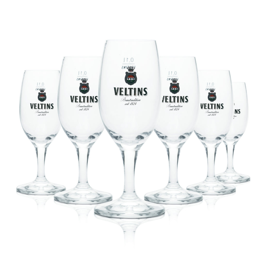 6 verres Veltins 0,1 l, forme tulipe, bière blonde, verres de brasserie, calibrés
