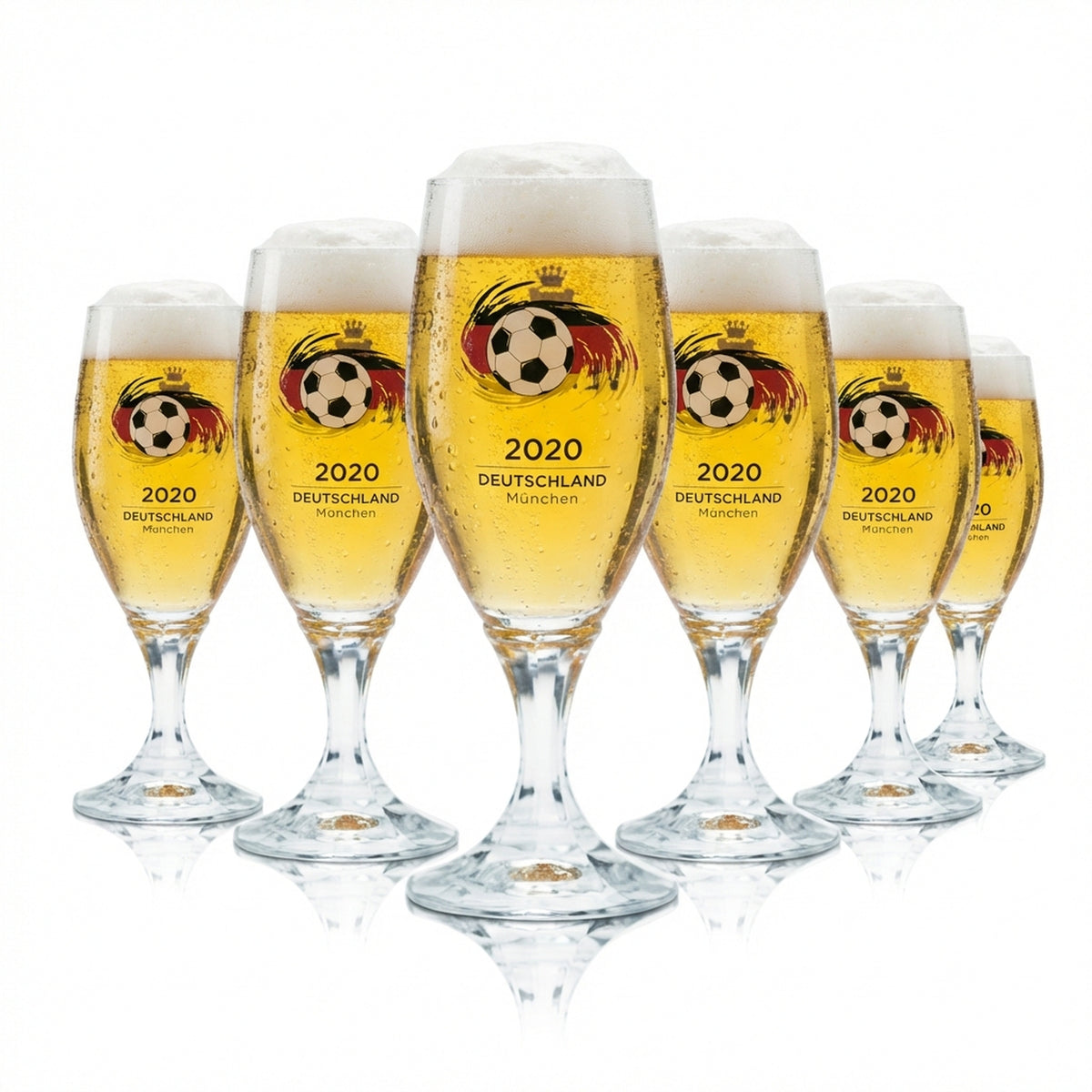 6 verres à bière Veltins 0,2 l, forme tulipe, coupe, Euro 2020, Allemagne, football, Euro 24