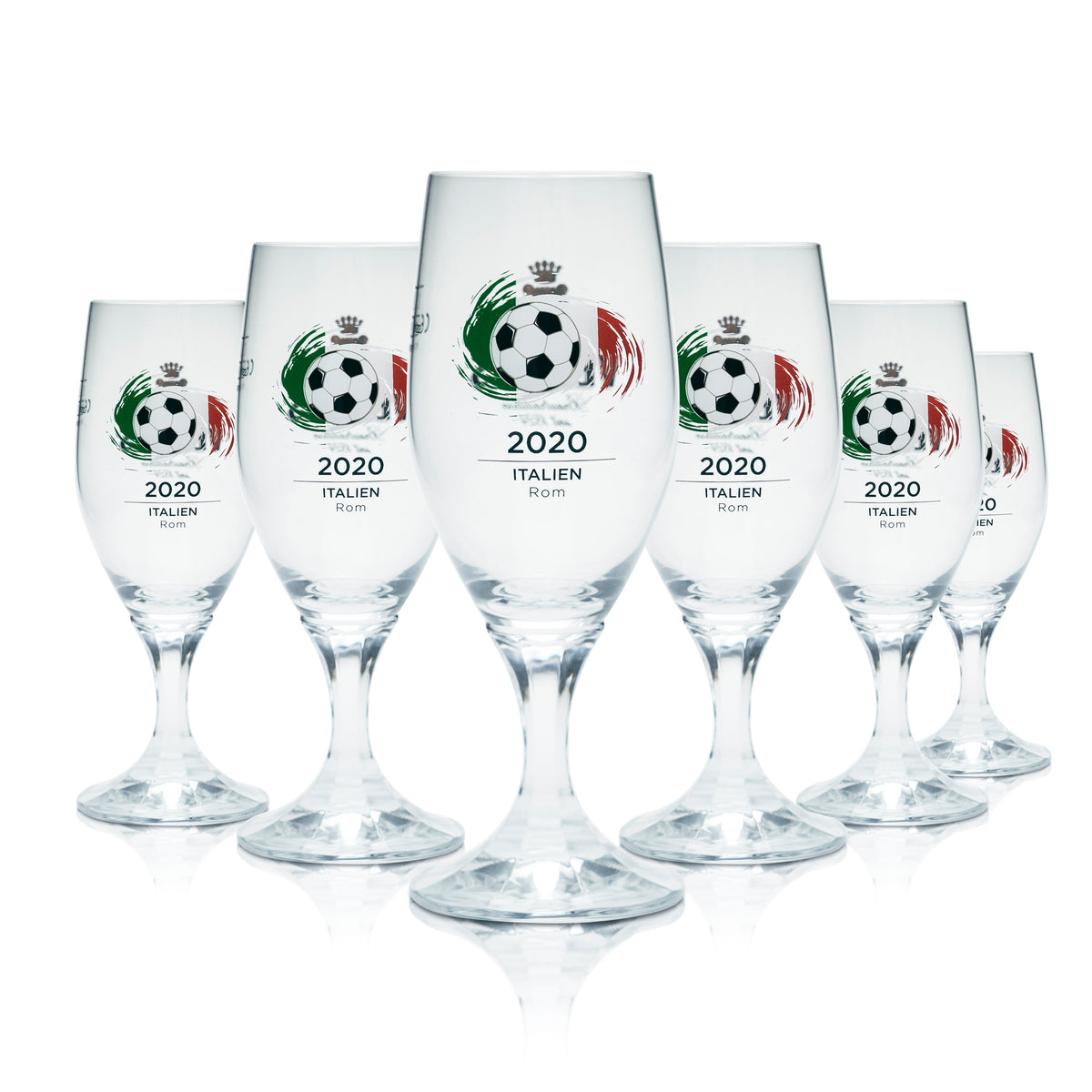 6 verres à bière Veltins 0,2 l, forme tulipe, coupe, Euro 2020, Italie, football, Euro 24 – Vue 5