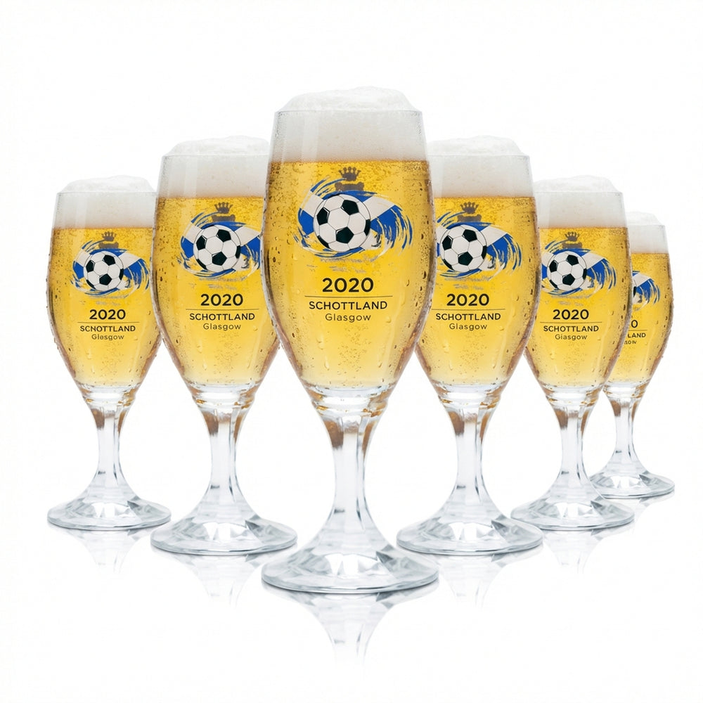 6 verres à bière Veltins 0,2 l, forme tulipe, Coupe d'Europe 2020, Écosse, football, Euro 24