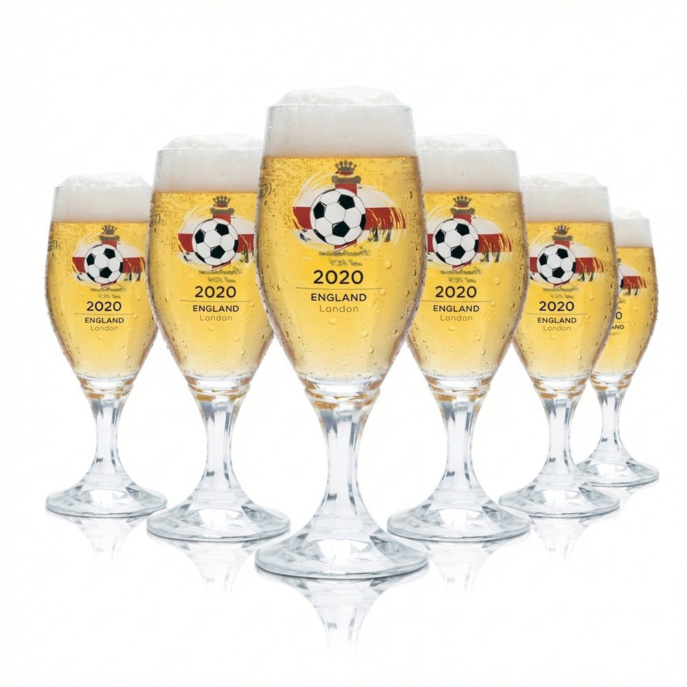 6 verres à bière Veltins 0,2 l, forme tulipe, coupe, Euro 2020, Angleterre, football, Euro 24