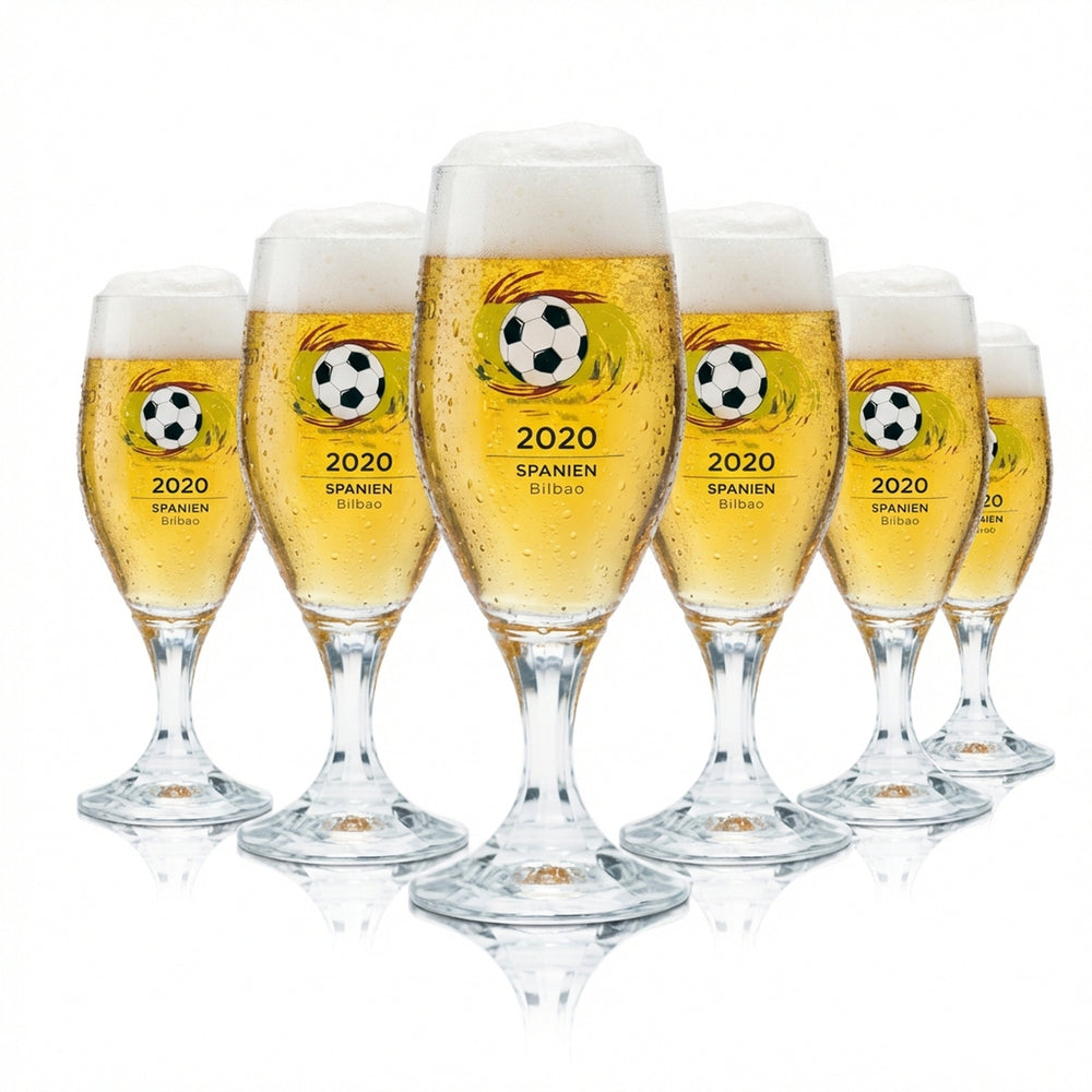 6 verres à bière Veltins 0,2 l, forme tulipe, coupe, Euro 2020, Espagne, football, Euro 24