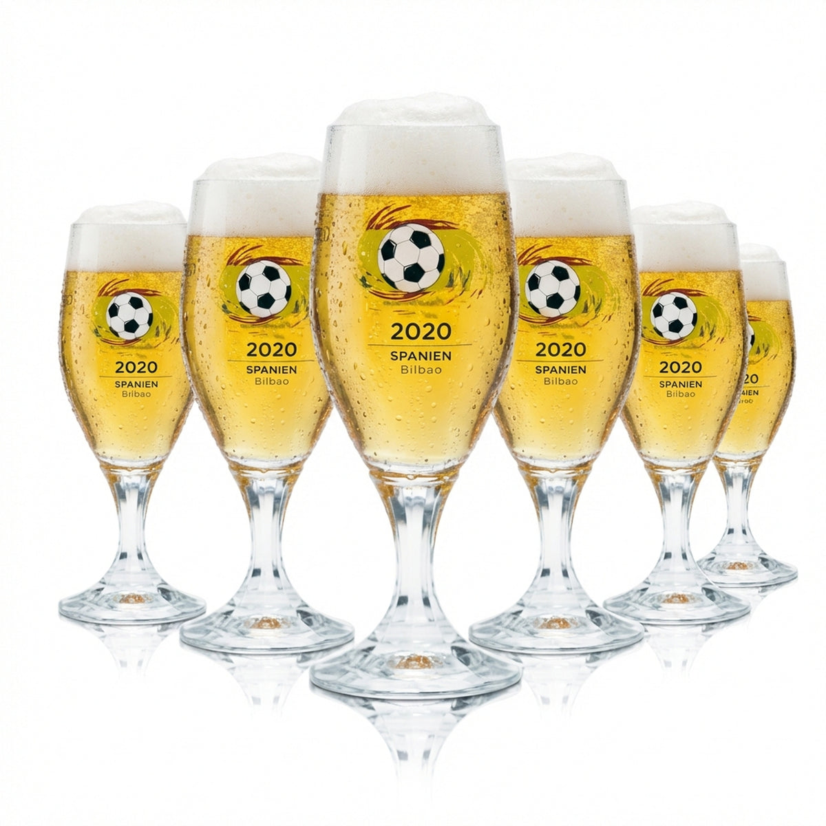 6 verres à bière Veltins 0,2 l, forme tulipe, coupe, Euro 2020, Espagne, football, Euro 24