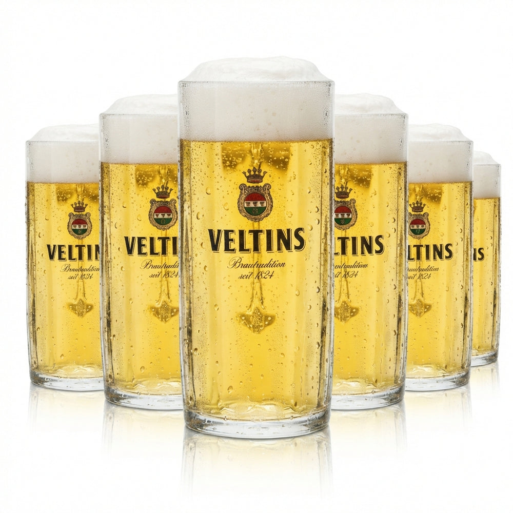 6 verres à bière Veltins 0,3 l, chopes, verres à bière, verres calibrés, restauration, brasserie, pils