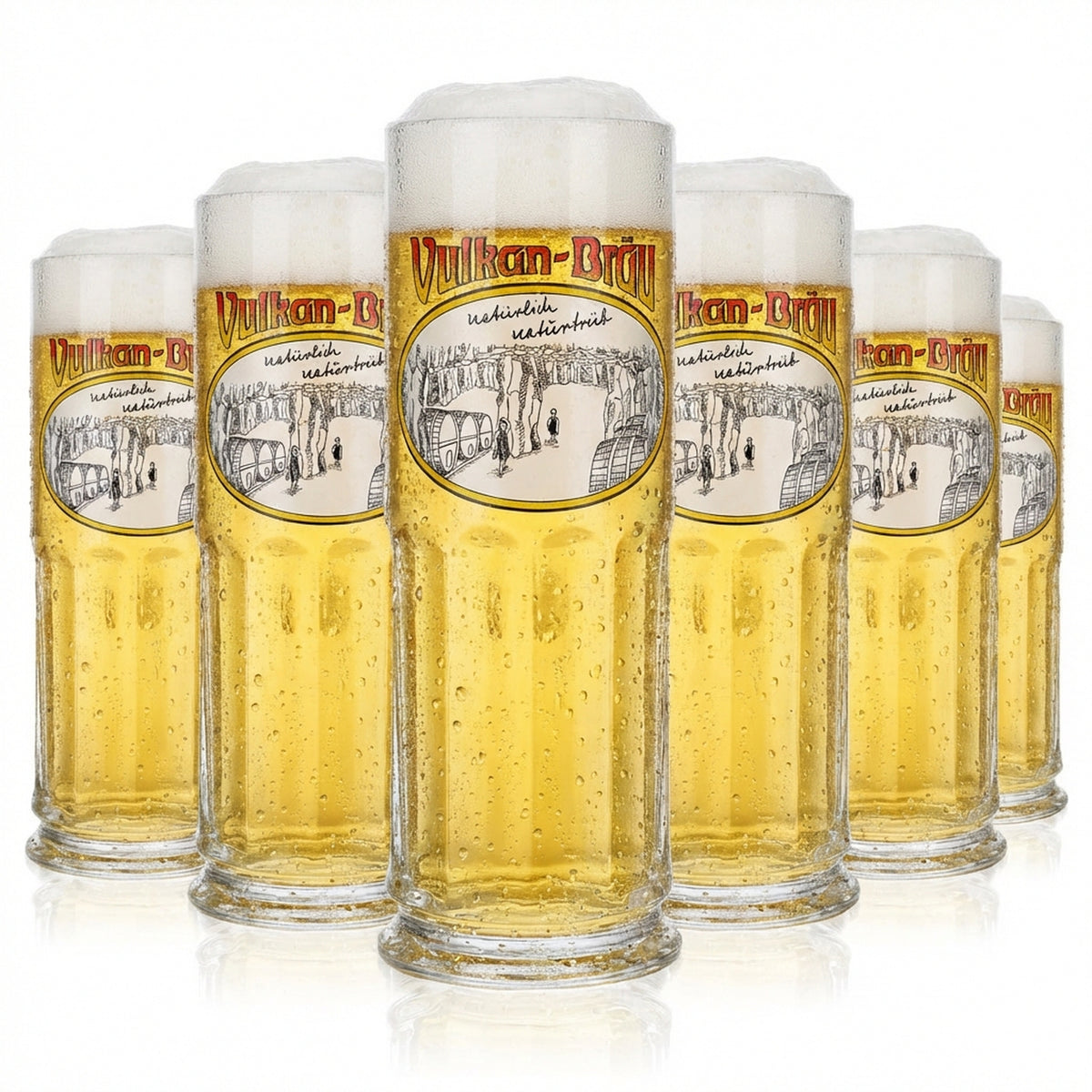 6 verres à bière Vulkanbräu 0,2 l, chope, verre à bière Maximilian