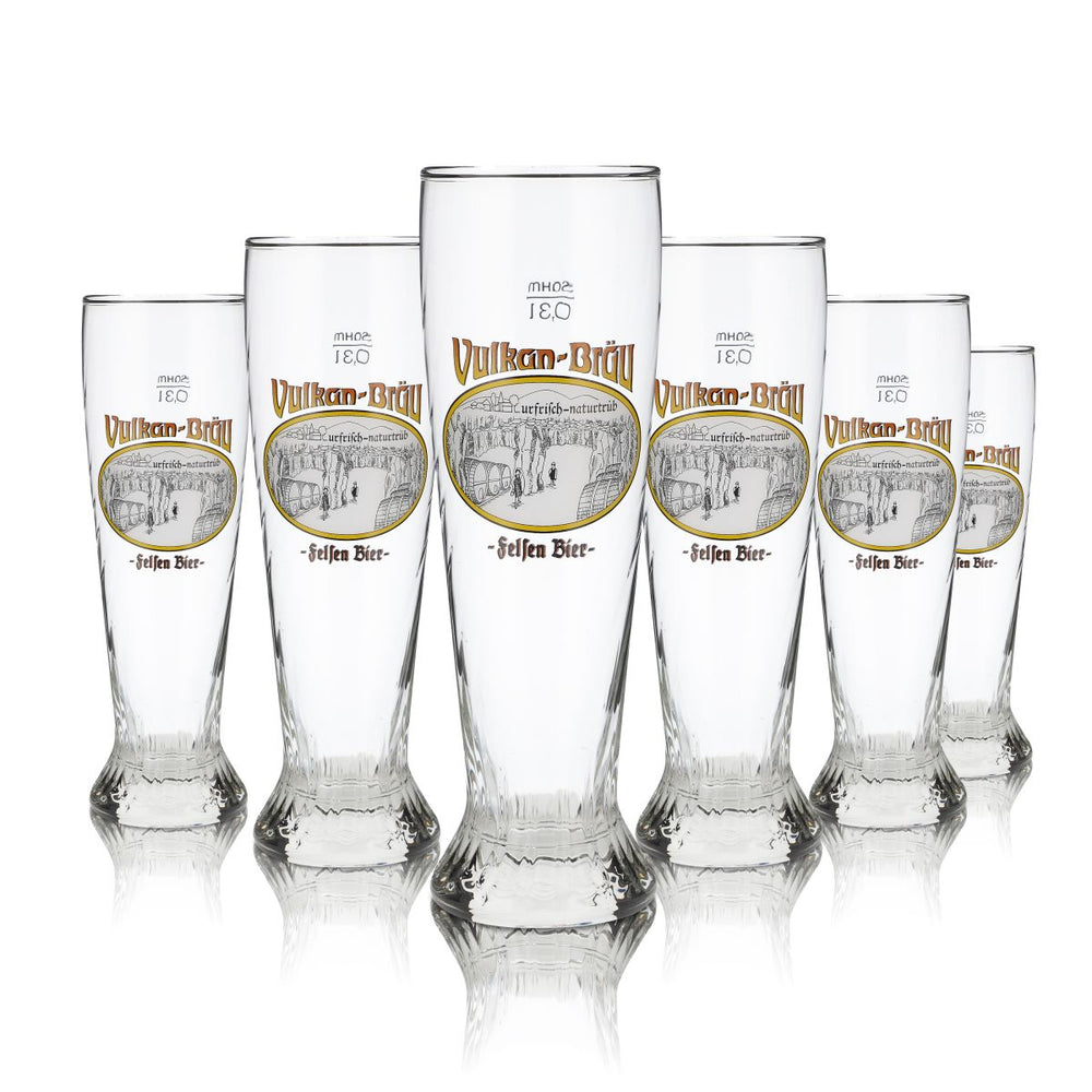 6 verres Vulkanbräu 0,3 l Verres à bière blanche Verres Hefeweizen Set Brasserie Eifel