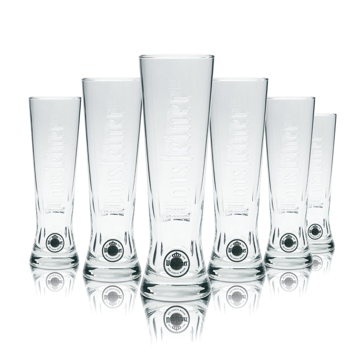 6 verres à bière Warsteiner 0,25 l Premium Cup Relief Pils Tulipe Verres à bière Coupe