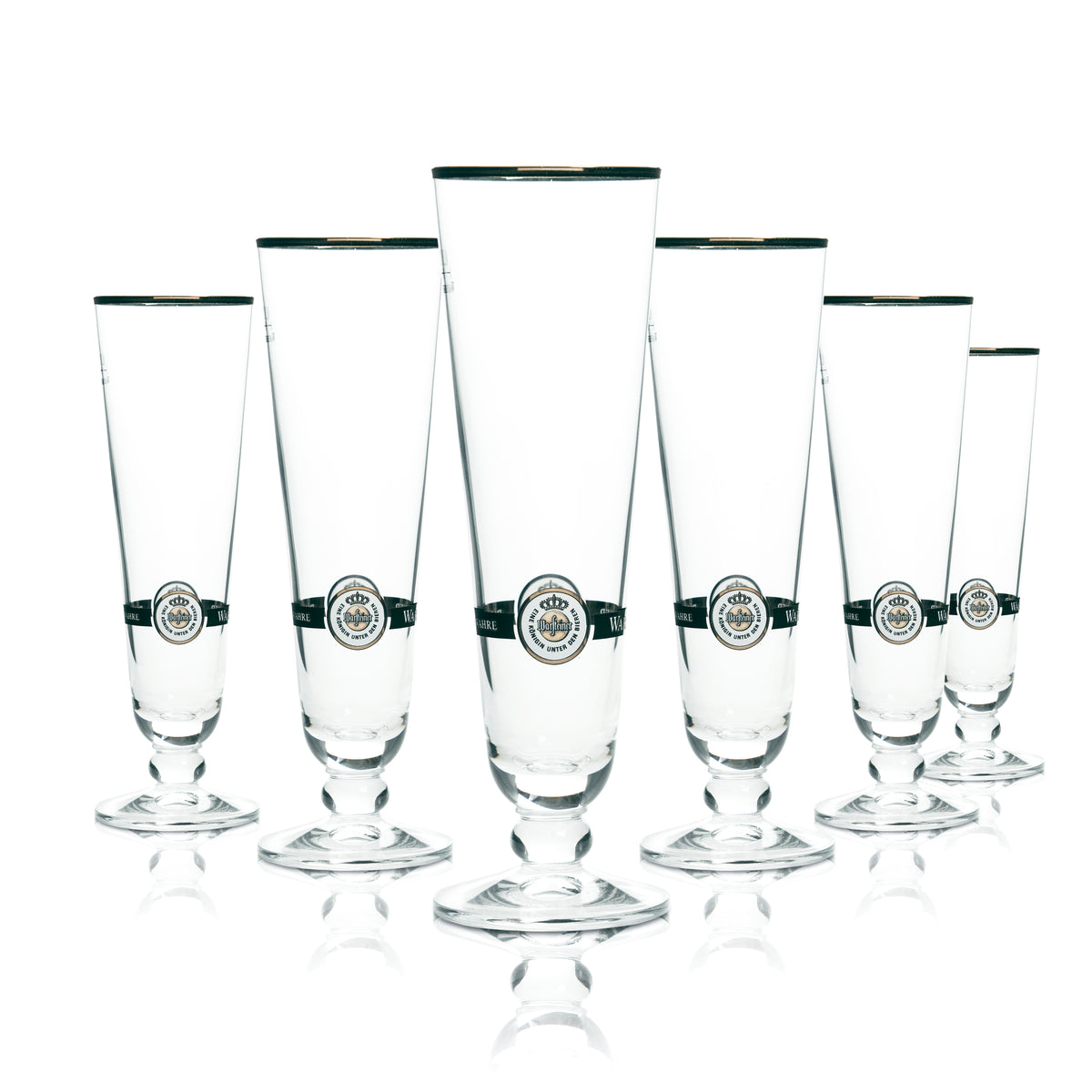 6 verres à bière Warsteiner 0,2 l, bord doré, verres à pils tulipe, verre à bière – Vue 5