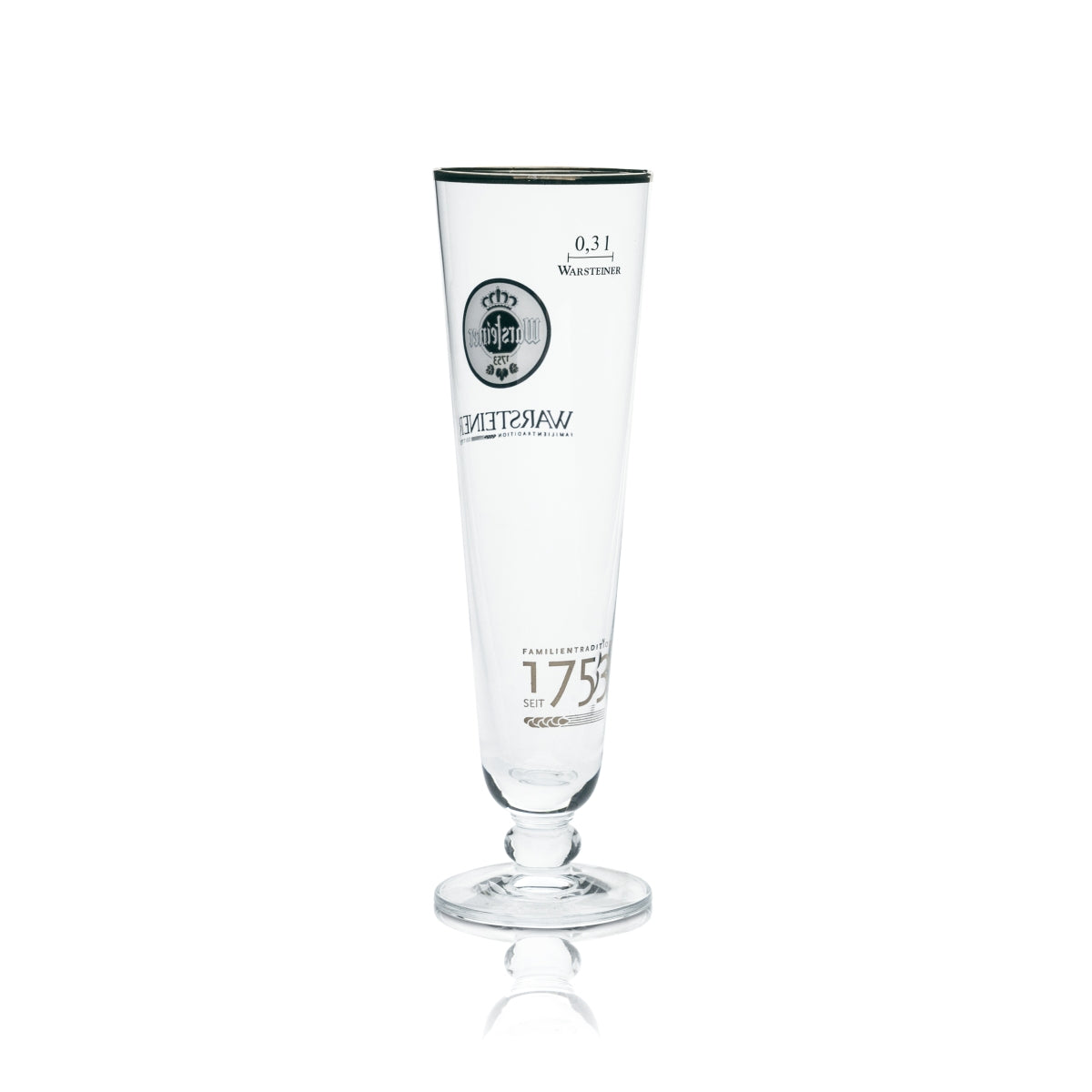 6 verres à bière Warsteiner 0,3 l, forme tulipe, bord doré, brasserie Gastro 1753 – Vue 3