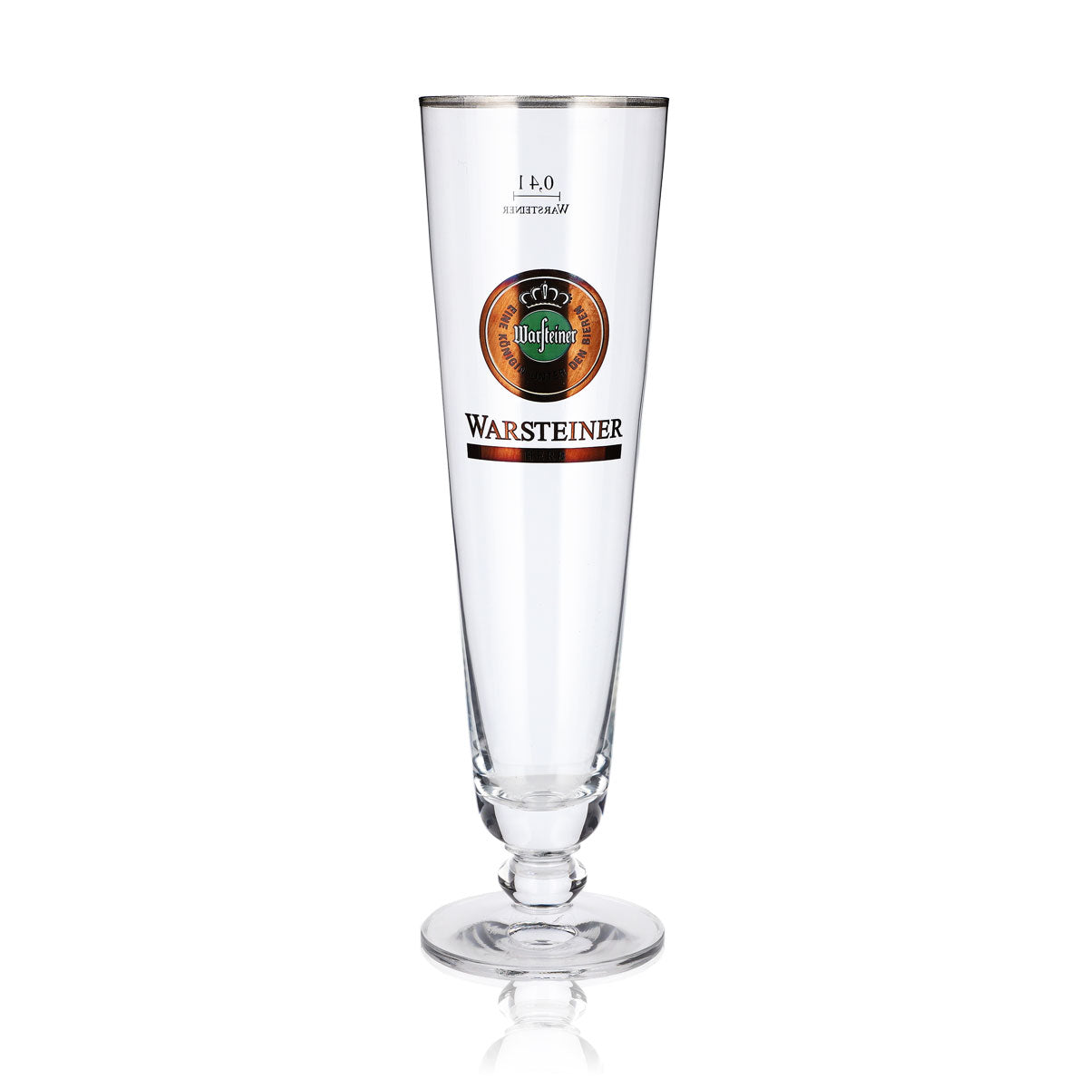 Lot de 6 verres à bière Warsteiner de 0,4 l, forme coupe, bord argenté, saveur « Herb » – Vue 2