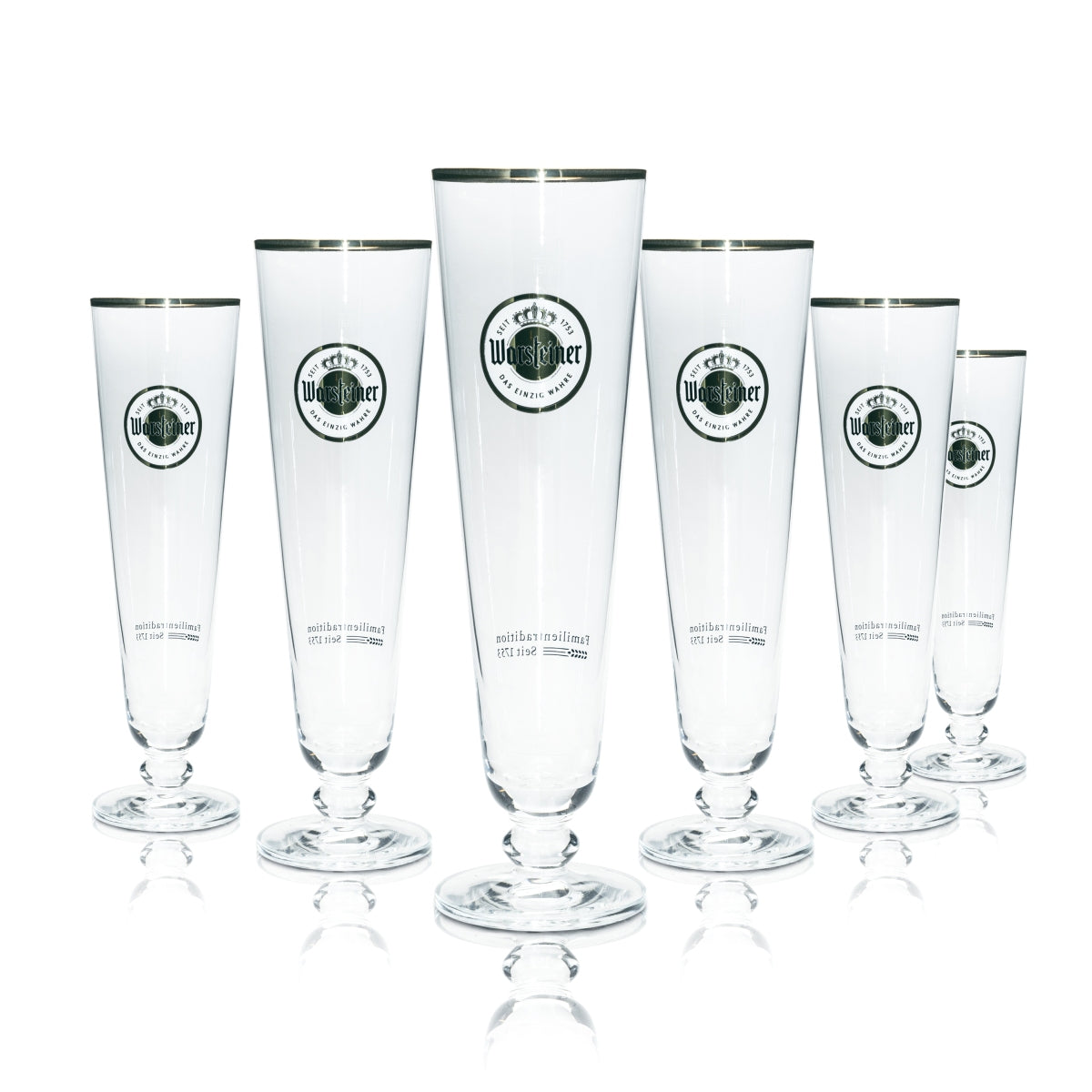6 verres à bière Warsteiner 0,4 l tulipe exclusifs, verres à pied, bière blonde, brasserie