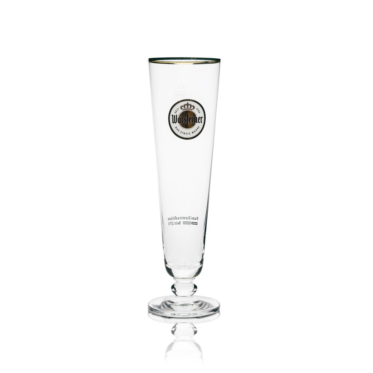 6 verres à bière Warsteiner 0,4 l tulipe, bord doré exclusif – Vue 2