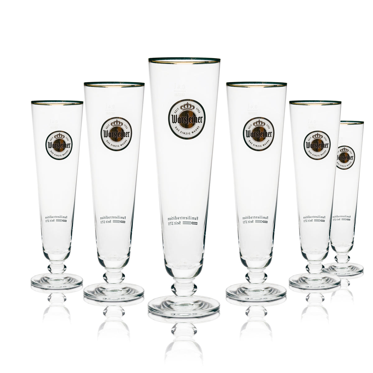 6 verres à bière Warsteiner 0,4 l tulipe, bord doré exclusif – Vue 4