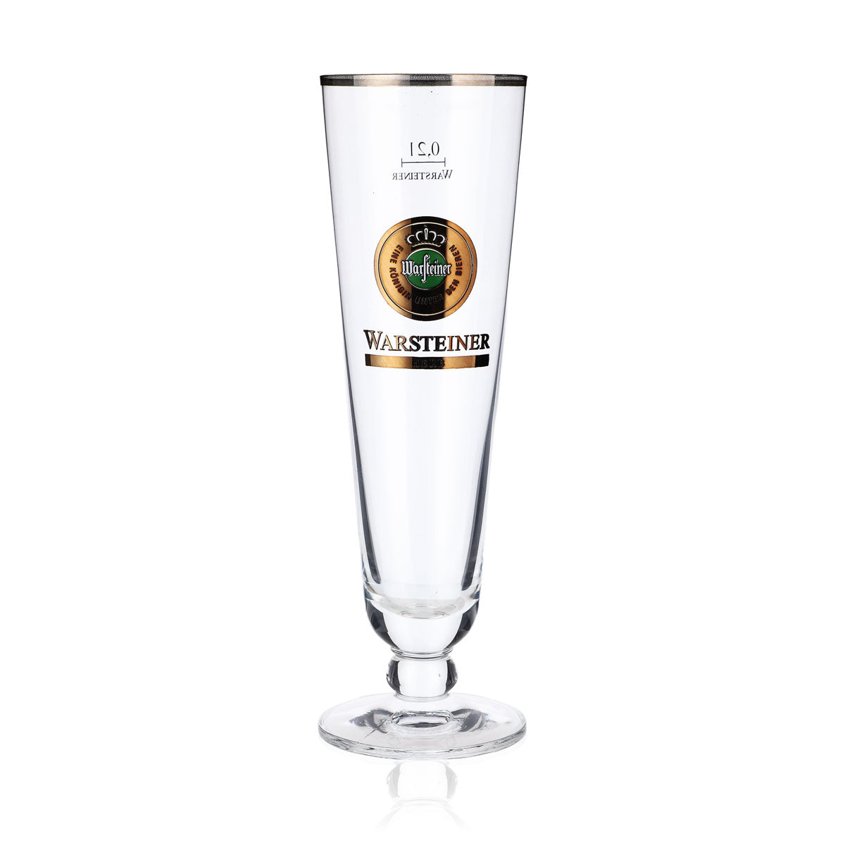 6 verres à bière Warsteiner 0,2 l, coupe, logo vert « Herb », bord argenté – Vue 2