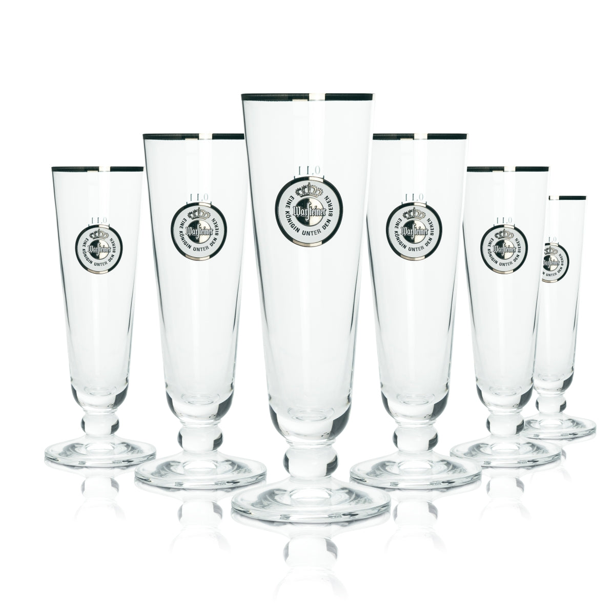 6 verres Warsteiner 0,1 l, forme tulipe, bord doré, calibrés, pour bière Pils, usage professionnel