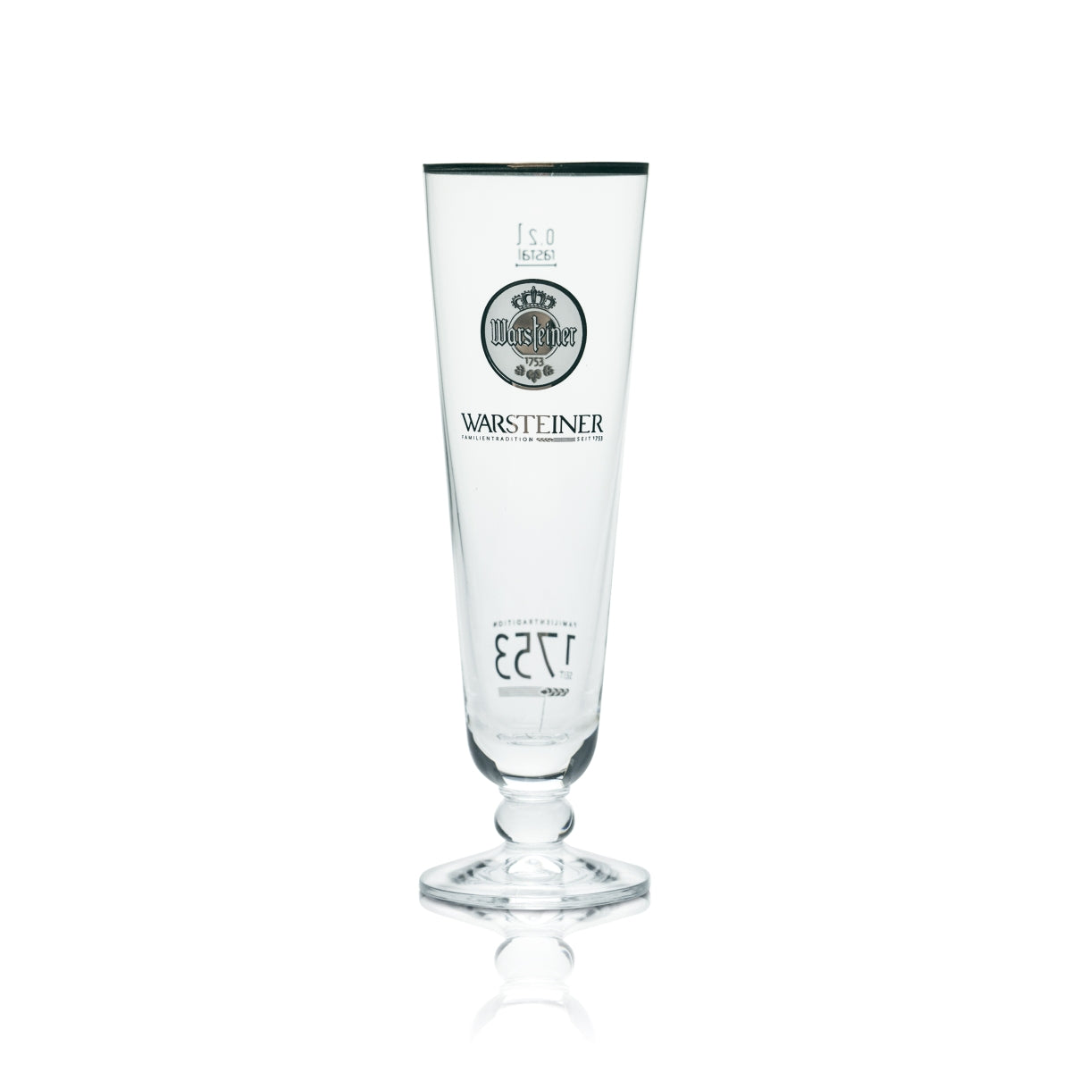 6 verres Warsteiner 0,2 l tulipe bord doré 1753 brasserie gastronomique chêne – Vue 2