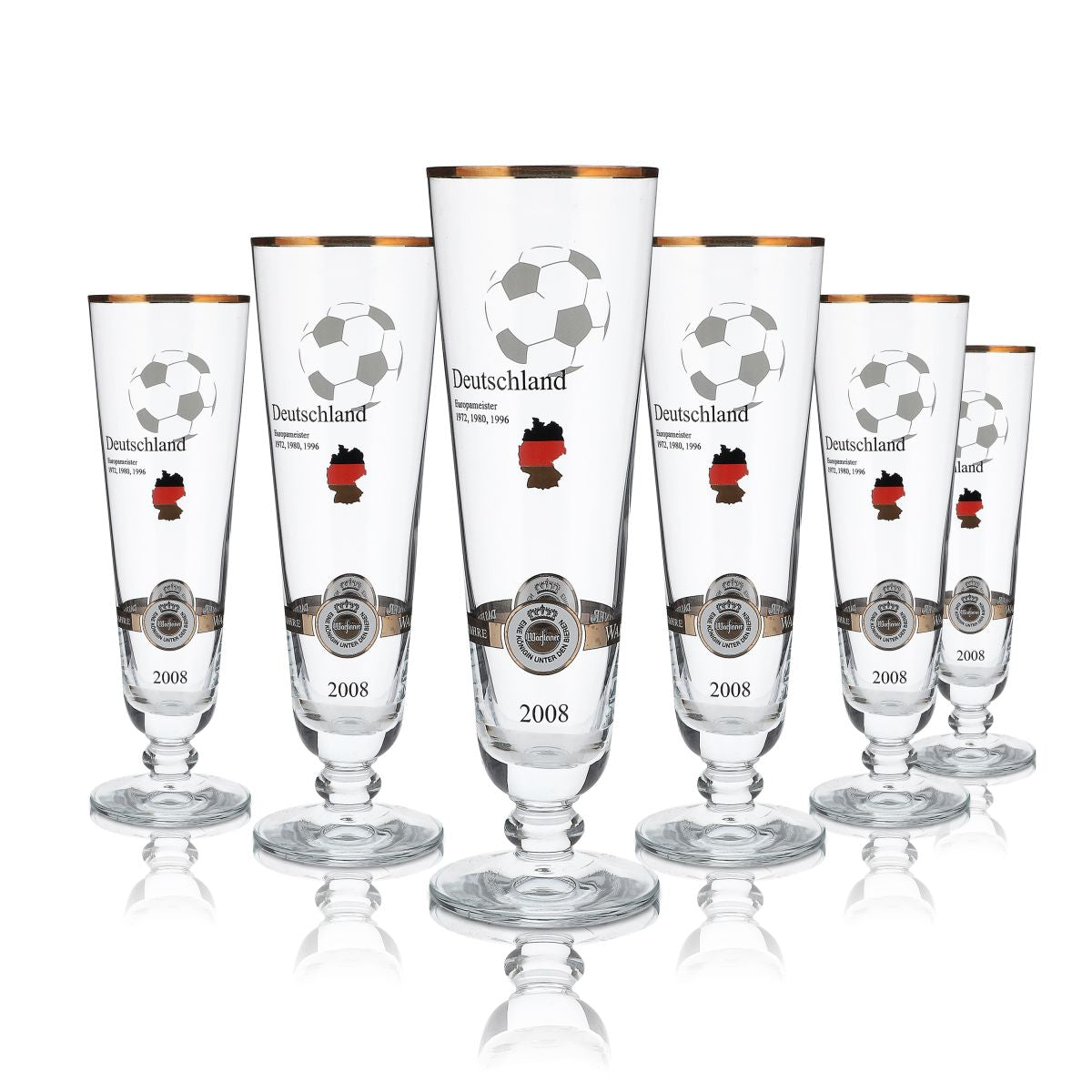 6 verres de collection Warsteiner Verres à bière Édition spéciale Coupe d'Allemagne 2008