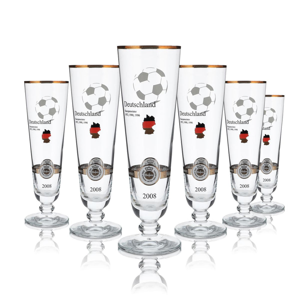 6 verres de collection Warsteiner Verres à bière Édition spéciale Coupe d'Allemagne 2008