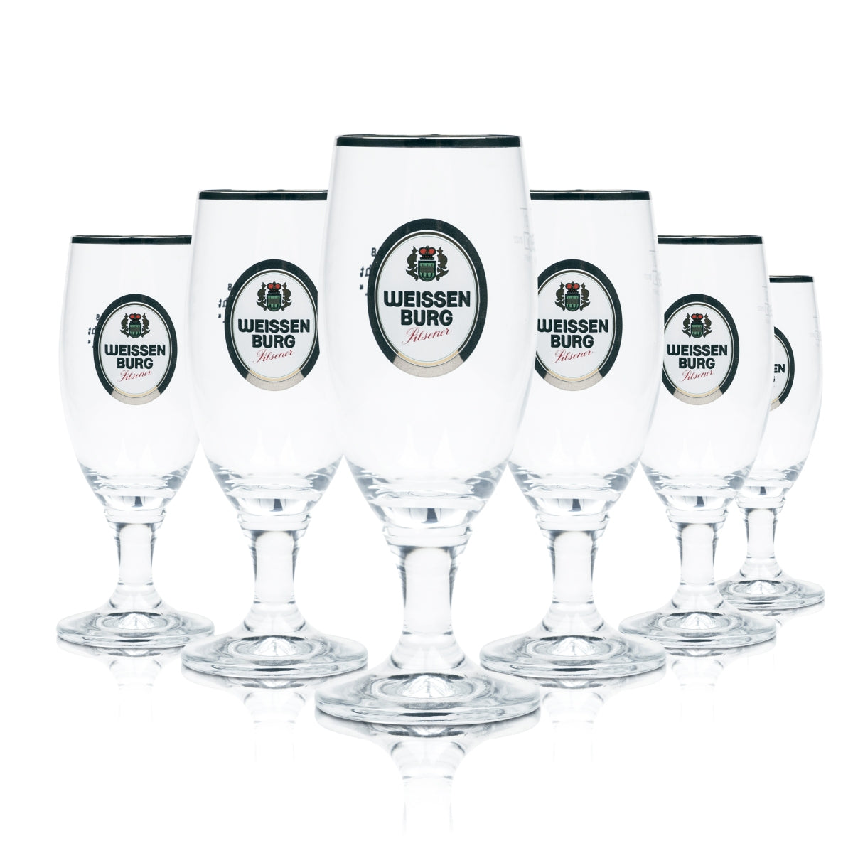 6 verres à bière Weissenburg 0,2 l, forme tulipe, Ritzenhoff, brasserie Pilsener