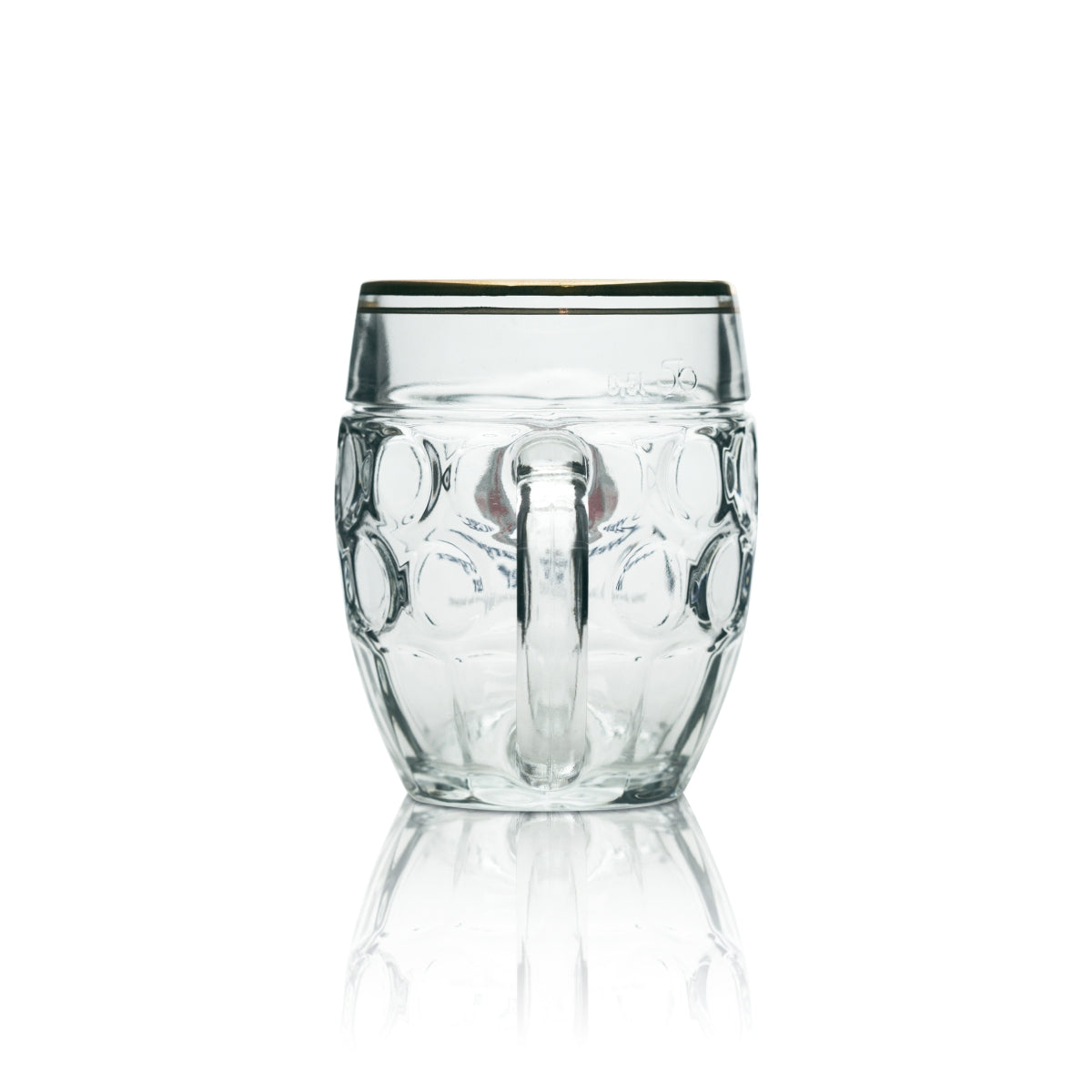 6 chopes en verre Weltenburger Klosterbier, rondes, 0,5 l, bord doré Stölze – Vue 4
