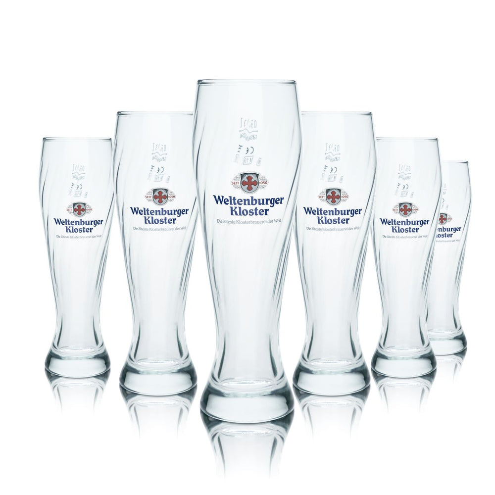 6 verres à bière Weltenburger Kloster 0,3 l, verre à bière blanche, verre à Hefeweizen, lot