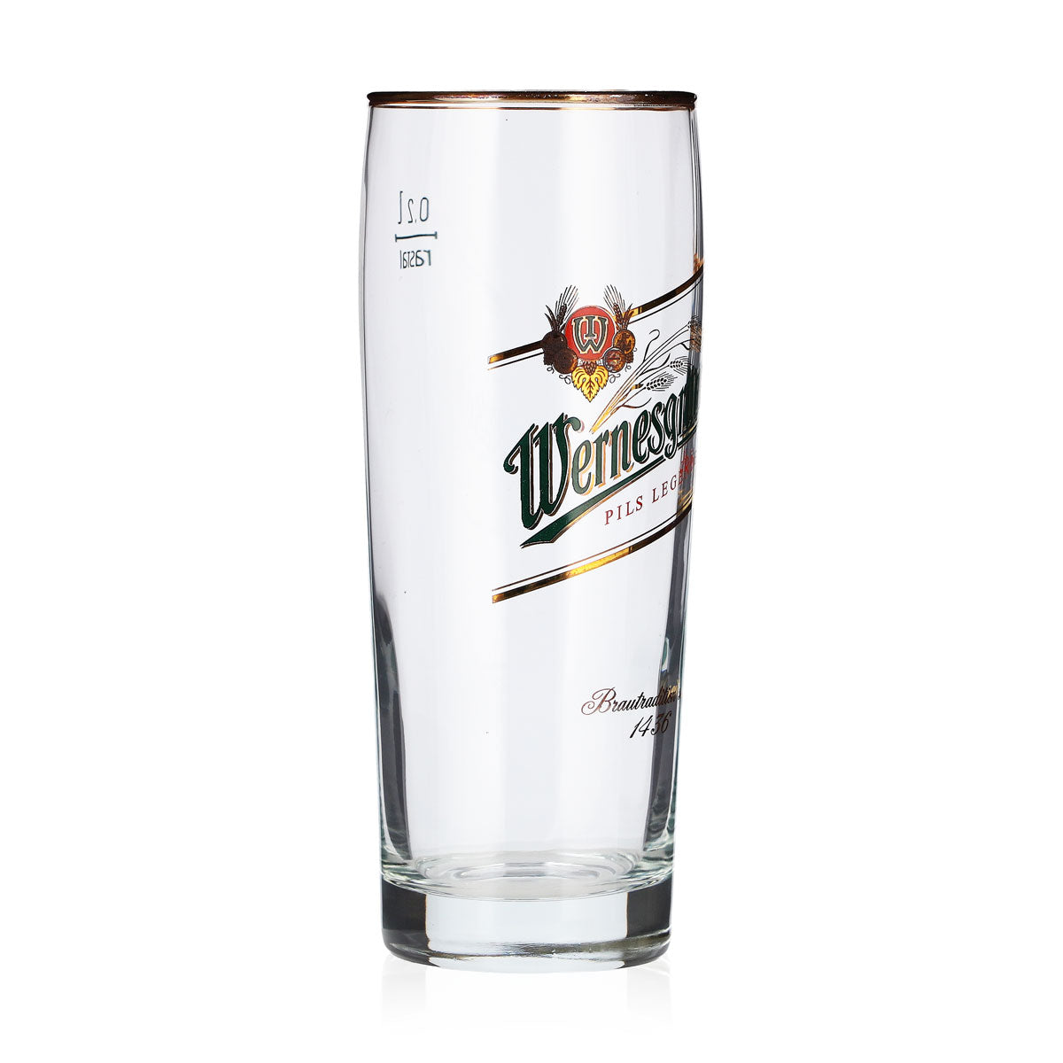 6 verres à bière Wernesgrüner de 0,2 l, à bord doré, modèle Rastal – Vue 3
